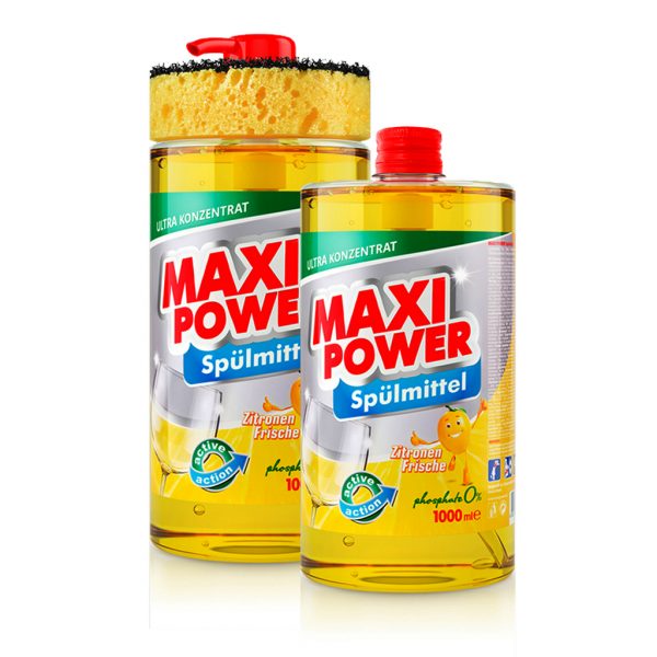Засіб для миття посуду Maxi Power Лимон