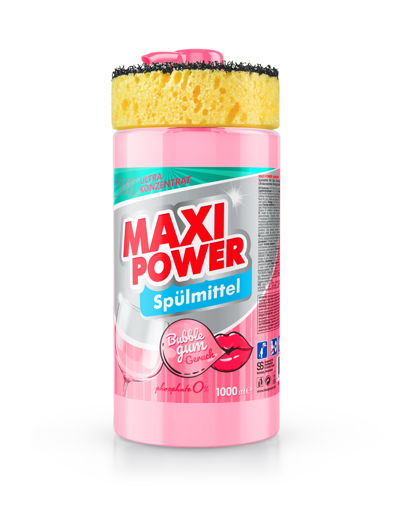 Засіб для миття посуду Maxi Power Bubble Gum
