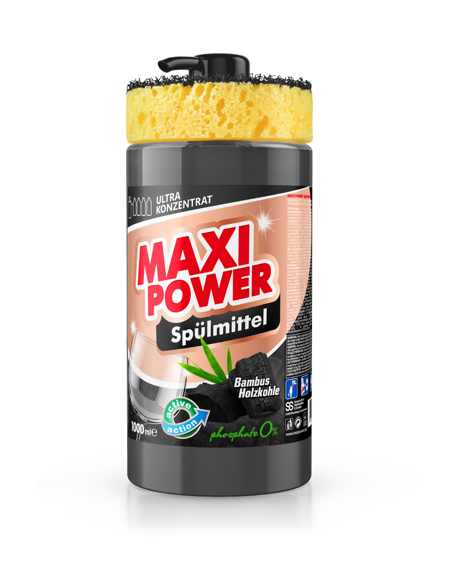 Maxi Power Dishwashing detergent Black coal